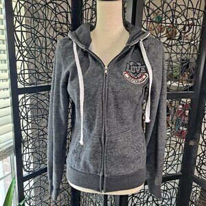 Reflex Size Large Ladies Gray Full Zip Hoodie Jacket "Love Republic" Pockets